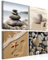 decomonkey Bilder Zen Stein 4 Teilig- jedes Teil 40x40 cm | Leinwandbilder Bild auf Leinwand Vlies Wandbild Kunstdruck Wanddeko Wand Wohnzimmer Wanddekoration Deko Natur Spa Meer