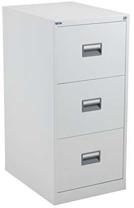 Office Hippo Heavy Duty Steel Filing Cabinet, 3 Drawer Filing Cabinet, Fully Welded Construction with 40kg Drawer Tolerance, Lockable Office Storage, 7 Year Guarantee, White