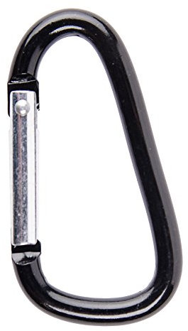 Karteo Karabinerhaken schwarz [1 Stück] Schlüsselanhänger aus Metall für Gürtelschnalle Hosenbund Schlüsselbund als Ausweishalter Schlüssel