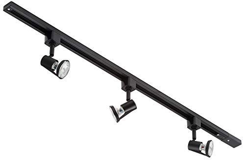 LITECRAFT Kitchen Track Light with Harlem Fixture & GU10 LED Bulbs - (Black, 1M 3 Light)