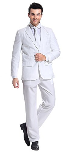Traje de Fiesta para Hombre, Color sólido, Traje de Ocio para Fiesta de Halloween con Corbata y Pantalones