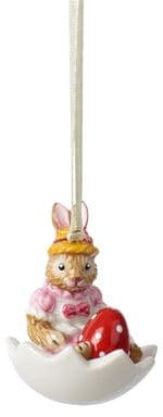 Villeroy & Boch Bunny Tales Ornament Anna in Eischale, Porzellan, Bunt, Hase Anna