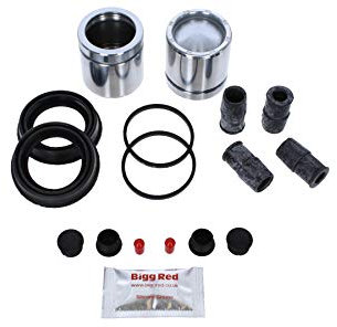 Bigg Red - Front Brake Caliper Repair Seal Kit & Pistons - Compatible with Fusion, Puma, Fiesta, Street KA, TT, A3,A1, 3 Series, Golf, Jetta, Eos, Caddy III,