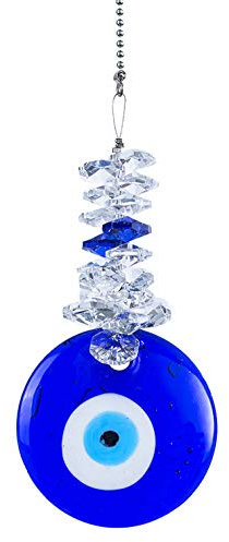 Blaues Glas Böser Blick Talisman mit Kristall Perlen Glücksbringer Home Office Auto Dekoration Segen Ornament reflektiert negative Energie