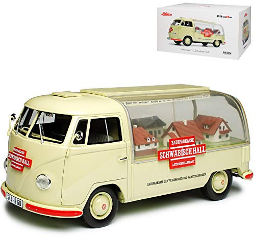 Volkwagen T1 Schwäbisch Hall Transporter 1950-1967 1/18 Schuco Modell Auto mit individiuellem Wunschkennzeichen