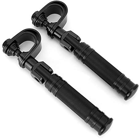 KSTE Repose Pieds pour Moto, Universal Pegs CNC Pliables Moto Repose-Pieds Pédale Accessoire de Montage pour Barre de Protection Avant Et Poutre Arrière de 25mm Et 32mm
