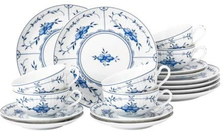 Königlich Tettau Porzellan Amina Strohblume Teeservice 18-teilig klein