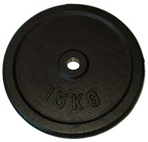ACRA Hantelscheiben | Gripper - 15 kg Gewichte mit 25 mm Bohrung | Qualität und langlebiges Gusseisen | 1 Stück Schwarz