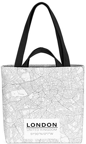 VOID London Karte Tasche 33x33x14cm,15l Einkaufs-Beutel Shopper Einkaufs-Tasche Bag