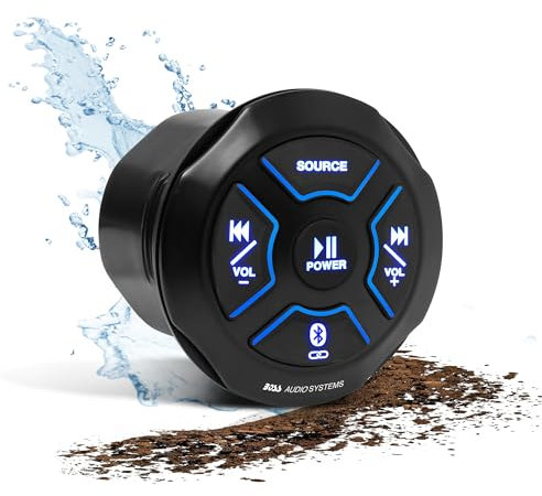 BOSS Audio Systems MGR250B - Receptor de indicador de Radio Marino Bluetooth, Amplificador Integrado, clasificación IPX6, Puerto USB + Carga USB