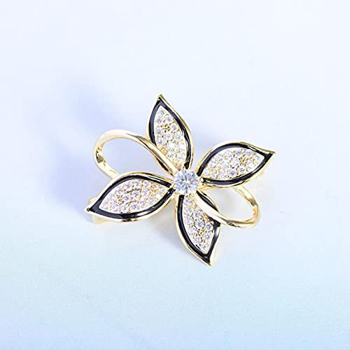 hcma Pétale Zircon Broche Broches Or et Sliver Broches pour Femmes Vitage Métal Fleur Mariages Parti Bureau Broche Broches Cadeaux