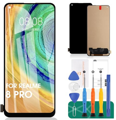 INCELL para Realme 8 Pro reemplazo de Pantalla para OPPO Reno5 Z LCD de Pantalla para Realme 8 4G digitalizador para Reno4 SE LCD Kits de reparación (Negro, sin identificación de Huellas Dactilares)