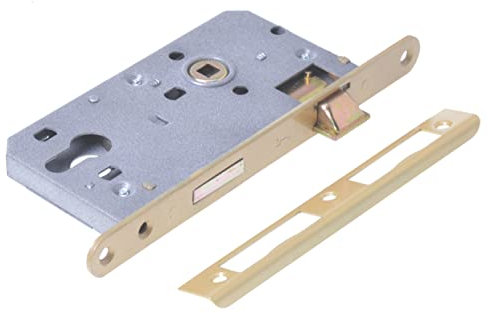 Aqbau® Türschloss für Profilzylinder 72 / 50mm DIN Rechts, Universal PZ Einsteckschloss Haustürschloss Zimmertürschloss Zimmertür Schloss Innentüren Metall Verzinkt