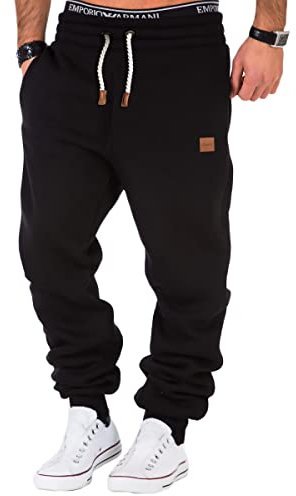 REPUBLIX Herren Sporthose Jogger Jogginghose Sweatpants Trainingshose R-0053 Schwarz 4XL