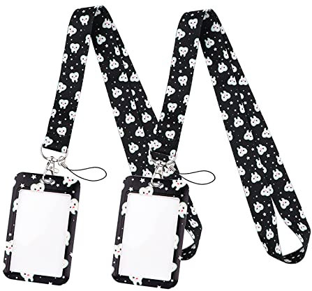 YOUYA DENTAL - Porta badge verticale per carte d'identità, per scuola, lavoro, scuola, lavoro, 2 confezione da 11 x 7 cm, impermeabile, per dentisti