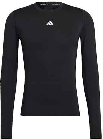 adidas Men's Techfit Long Sleeve T-Shirt, Black, XXL