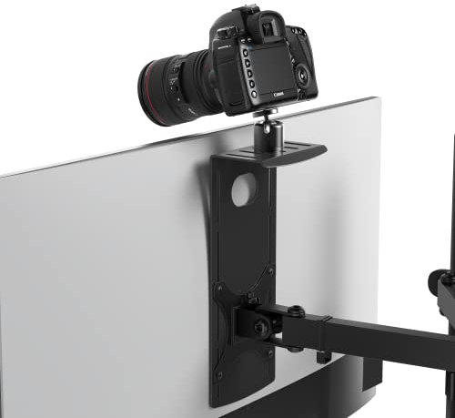 HumanCentric DSLR Monitor Halterung, Monitorregal für Schreibtisch Kamera Halterung, Webcam und Mikrofon Kamera Regal für Monitor VESA Arm, Ersatz Klemmstative für Kamera Schreibtisch Halterung, Klein