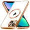 ZCDAYE Case for iPhone 13, Phone Case Compatible with wireless charging,Gold Edge Electroplated Transparent Soft TPU Shockproof Case Cover for iPhone 13(6.1 inches) - Gold