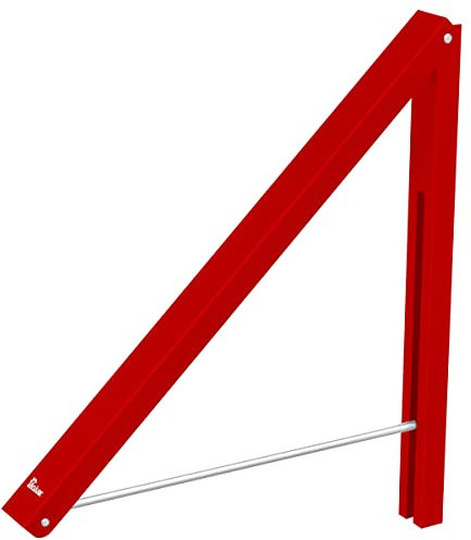 Anjuer Wäscheraum-Kleiderständer – Wandmontierter, einziehbarer, faltbarer Kleiderbügel, Trockenständer für Waschküche, Schrank, Aufbewahrung, Organisation, Aluminium, einfache Installation, Rot