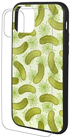 AROONS Sushi Pickles Bedruckte Handyhüllen für iPhone 11 Hülle 6,1 Zoll Stoßfest Gehärtetes Glas Hülle für iPhone 11 Case Cover, Anti-Fingerabdruck, Nicht Vergilben