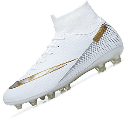 Roniluu Fussballschuhe Herren,Fussballschuhe Kinder Jungen Mädchen,Professionell Fußballschuhe Unisex,Schwarz-Weiß,45EU
