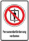 Daged Personenbeförderung verboten Aufkleber 23x16 cm Hinweiszeichen ISO 7010-P027 Sticker T-170