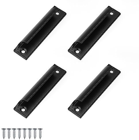 AMONENZ 4 Stück Möbel Türgriffe Griffe, Aluminium Schiebetürgriff, Schwarz Gebogene Küchentürgriffe, für Balkontüren, Schiebetüren, Schubladen, Langlebige Möbelbeschläge