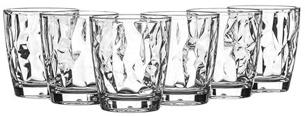 SECO Lot de 6 verres de 380 ml, aspect verre, parfaits pour le vin et les boissons gazeuses, légers et pratiquement incassables – Transparent