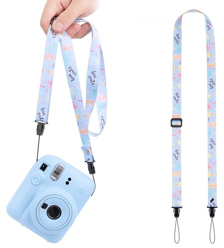 VOVMOEYA Sangle Appareil Photo pour Enfants, Sangle de Cou pour Appareil Photo pour Enfants, Lanière Appareil Photo pour Fujifilm Instax Mini Sony ZV-E10 ZV-1 ZV-1F Canon R50 M50 Nikon – Bleu