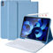 KBCASE Funda Teclado para iPad Air 5/4 Generación 2022, Funda iPad 10.9 con Ranura para Lápiz y Español Teclado Bluetooth Inalámbrico para iPad Air 5/4 11 Pulgadas M2 2024 /iPad Pro 11 2018