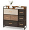 KOMFOTTEU Kommode mit 7 Schubladen aus Stoff faltbar, Schubladenschrank mit verstellbaren Füßen, Aufbewahrungsschrank mit Schubladen in 3 Größen, Stoffschrank 80 x 29 x 79 cm