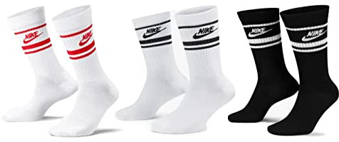 Nike 9 Paar Everyday Essential Tennissocken Socken Sportsocken Unisex DX5089 Prime, Farbe:Schwarz - Weiss/Weiss - Rot/Weiss - Blau, Socken Neu:42-46