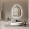 S'AFIELINA LED Bathroom Mirror with Lights, Anti-Fog & 3 Colour Temperatures, Asymmetric Dimmable Wall Mirror, IP44 Waterproof, Touch Control,Horizontal/Vertical (60x45cm)