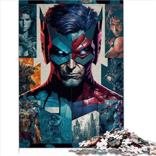 Puzzles für Erwachsene, 1000 Teile, Puzzle, Vintage-Superhelden-Poster, Premium-Recyclingbrett für Erwachsene, 1000-teiliges Puzzle, Heimdekoration, Puzzle-Spielzeug, 1000 Stück (26 x 38 cm)