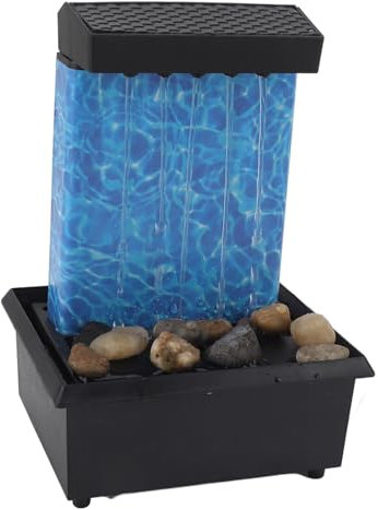 Wasserbrunnen für den Innenbereich, Beleuchteter Wasserfall-Tischbrunnen, Wasserfall-Lichtshow-Tischbrunnen, Desktop-USB-Kleiner Abgestufter Wasserbrunnen mit Unregelmäßigen