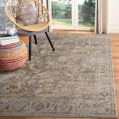 Taleta DAMAIA Grand tapis oriental lavable pour salon, chambre à coucher, cuisine, salle à manger (marron, 120 x 170 cm)