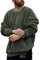 Runcati Herren Plüsch Pullover Teddy-Fleece Oberteile Oversize Sweatshirt Fuzzy Plüsch Teddy Pulli Tops für Herbst Winter Grün M