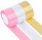 22m Seidenband X 40mm Geschenkband Breit, 3 Rollen Stoffbänder Satinband Weiß für hochzeit,Satinband Rosa für Geschenkverpackungen DIY Haare Schleife Bastelarbeiten Geburtstag Party Dkoration