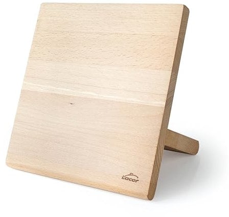Lacor - 39039 - Porte-Couteaux de Cuisine aimant, Bloc à Couteaux Magnétique, Jusqu’à 5 couteaux, Bois de hêtre naturel, Design 100% Stable, 21x22.5cm
