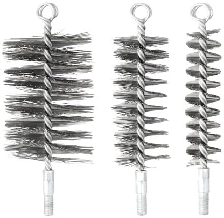 3 Pieces Brush Set-Heating Boiler Wire Brush, Chimney Brush, Fireplace Brush Set-Round Chimney Cleaning Brush