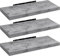 WOLTU Wandregal Wandboard Bücherregal Regale für Deko Wandablagen aus MDF Holz, 3er Set Hängeregal Grau Eiche