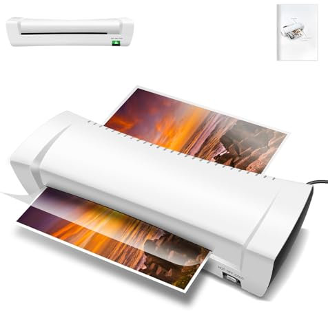 Laminiergerät, A4 Thermo- und Kaltlaminiergerät, 2 in 1 laminiergerät, 2-3 Minuten Aufwärmzeit, Profi Laminiermaschine Backloader, Laminiergerät A4, A5, A6, für Büro, Zuhause, Karte, Menü, Schule