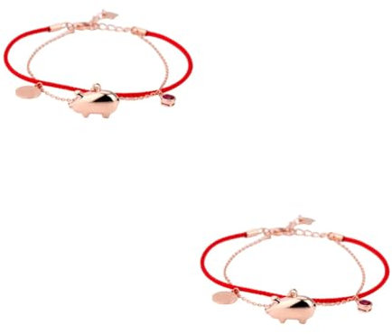 SOIMISS 2St Schweinchen Armband handgefertigte Charm-Armbänder Armband für Frauen Armbänder für Frauen geflochtene Armbänder armschlinge chinesisches sternzeichen armband rotes Seilarmband