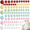 108 Pcs Ball Cake Topper Sticks Mini Balloons for Cake Decorating Supplies Foam Balls Cake decorations,DIY Birthday Cake Insert Topper (color)