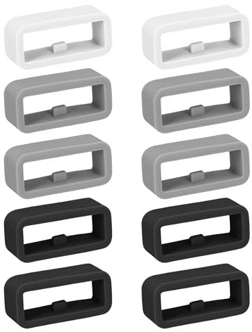 kwmobile Hebillas de reloj 16mm Smartwatch Strap (Universal) - 10x Retenedor correa reloj de TPU y silicona - Hebilla de repuesto para correas de relojes