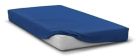 Spannbettlaken, 160 x 200 + 30 cm, Haube, Blau