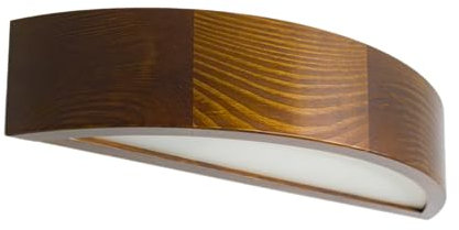 STOLARNIA PIKA Modern Braun Halbrunde Wandbeleuchtung - Wandlampe Holz Nussbaum - Wandleuchte Innen E27 Oben-Unten Beleuchtung für Schlafzimmer, Wohnzimmer, Flur, Küche - Stilvolle Kiefernholz LEJA
