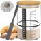Artisan - Juego de fermentación – Recipiente de vidrio para pan de 900 ml con báscula de alimentación y cubierta de tela higiénica, kit esencial para hornear (6 piezas, sin BPA)