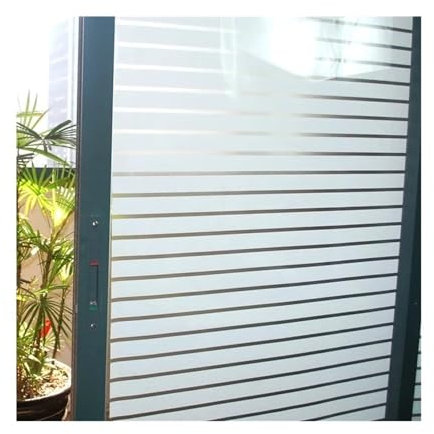 Vickyliou Window Privacy Film Milchglasfolie for Fenster, Sichtschutz, Selbstklebender Glasaufkleber mit Kleber, weiße breite Streifen, for Badezimmer, Schlafzimmer Privacy Window Film(40x300 cm)