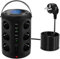 Tour Multiprise Parafoudre et Surtension avec 12 Prises et 5 Ports USB (2 USB-C), Prise Multiple avec 2 Interrupteur et Lumière de Nuit, 3M Rallonge Cordon, Multiprise Electrique pour Maison, Bureau